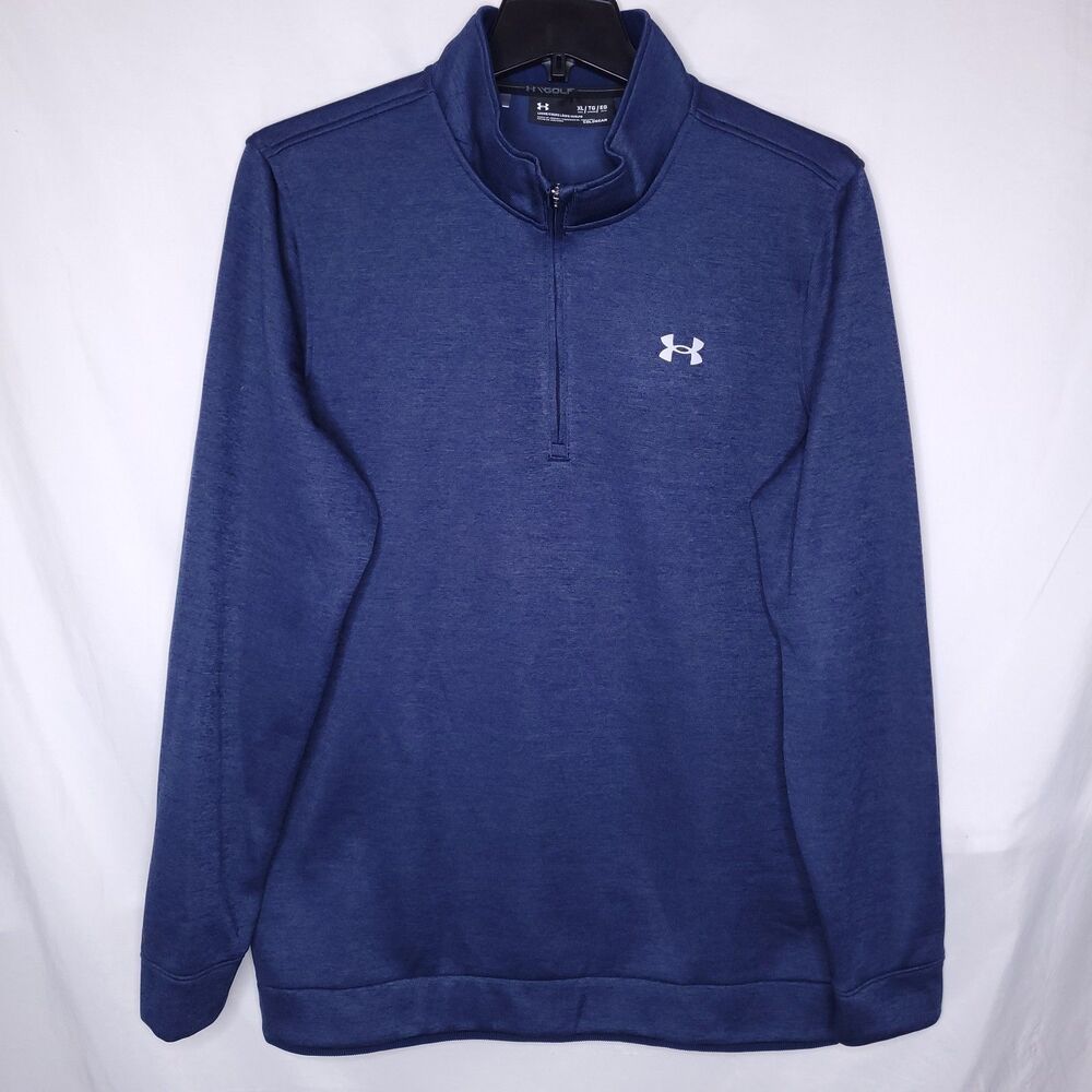 Under Armour Golf Jacket Mens XL Navy Blue Fleece 1/4 Zip ColdGear